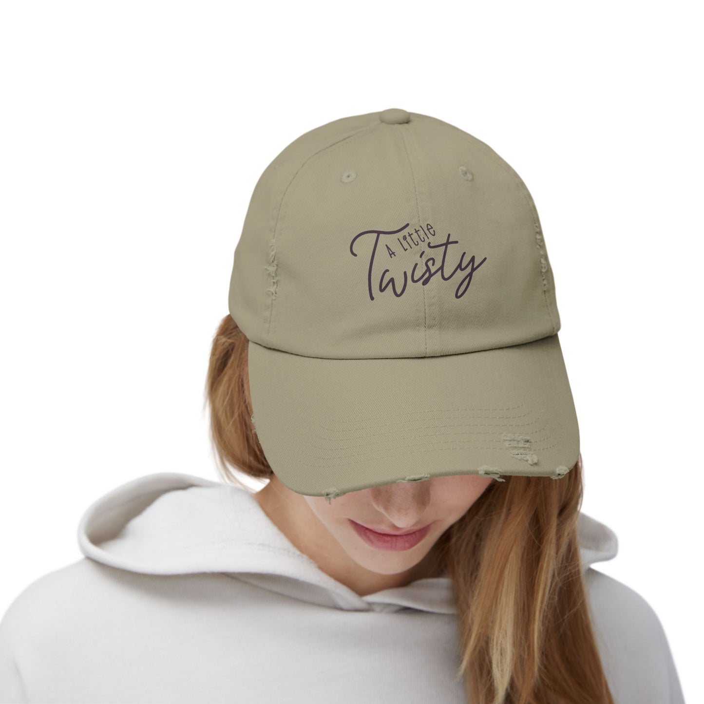"A Little Twisty" Casual Distressed Cap