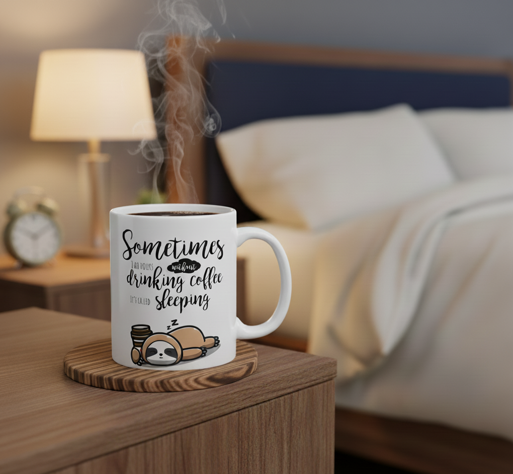 Funny Sloth Coffee Mug – “Sometimes I Go Hours Without Drinking Coffee, It’s Called Sleeping” – Cute Animal Lover Gift, Lazy Sloth Cup, 11oz & 15oz Mug for Coffee Lovers