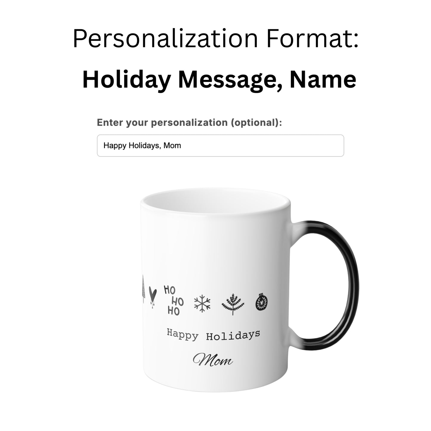 Personalized Color-Changing Christmas Mug — Custom Name Heat Reveal Coffee Cup | 11oz Holiday Gift for Her, Him, or Secret Santa