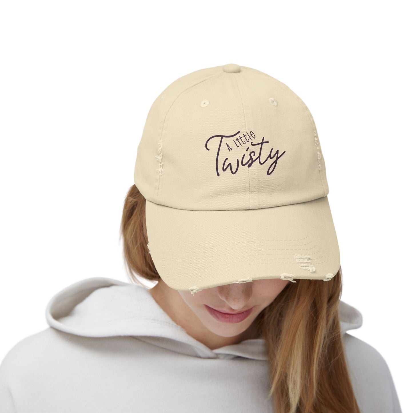 "A Little Twisty" Casual Distressed Cap