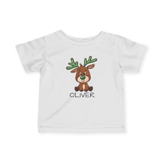 Personalized Reindeer Toddler T-Shirt | Custom Name Christmas Tee for Kids | Cute Holiday Deer Shirt | Infant & Toddler Xmas Outfit Gift