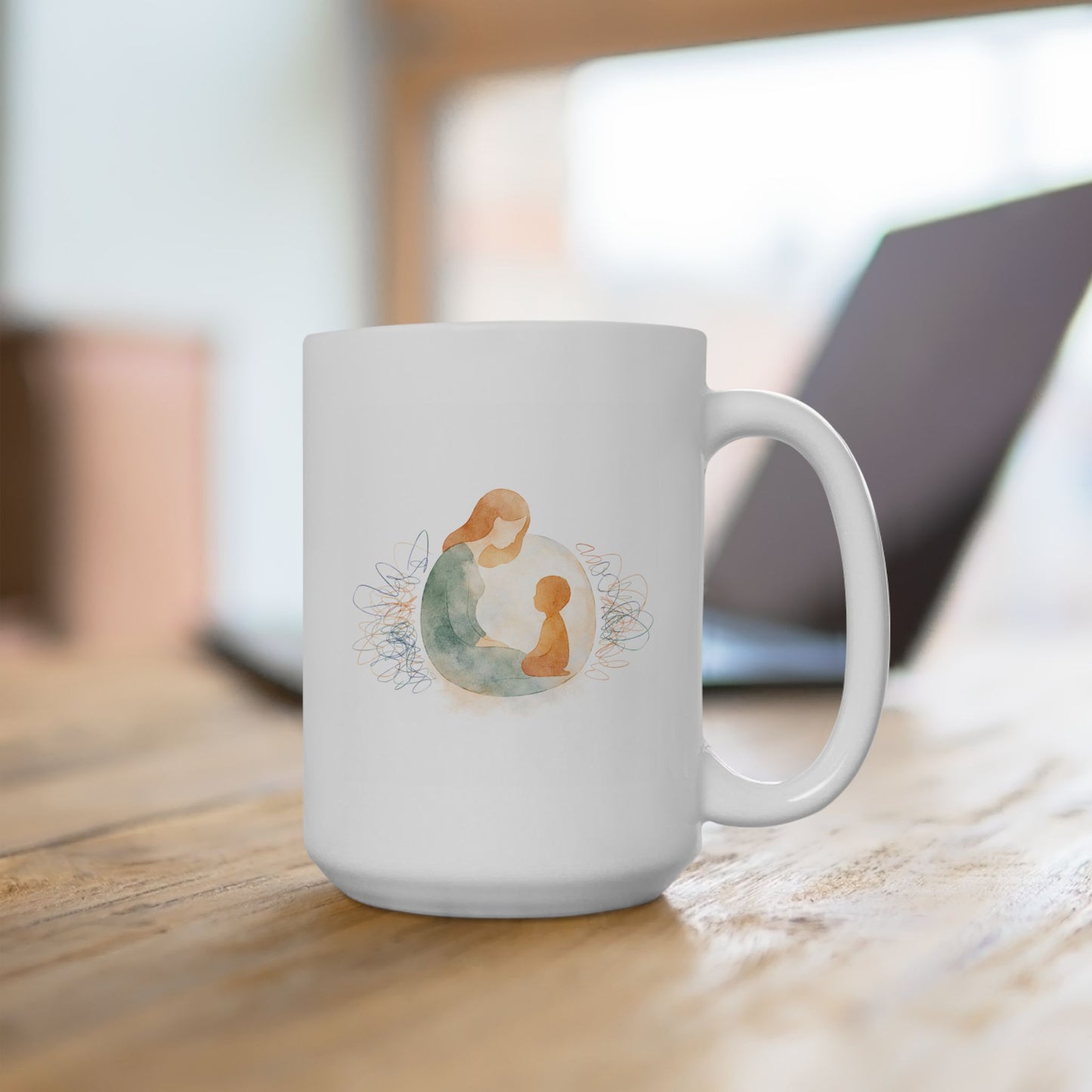 Autism Mom Mug, Neurodiversity Art Cup, Mother Child Love Gift, Sensory Support Coffee Mug