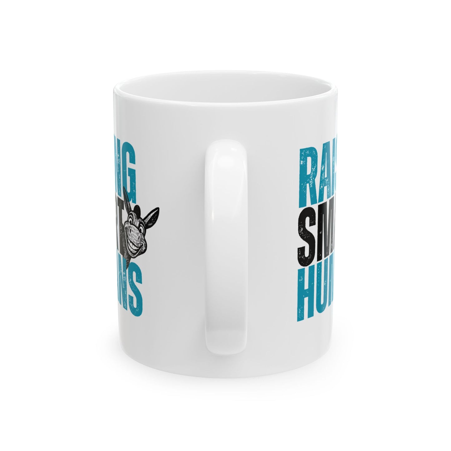 Raising Smart Humans Funny Parenting Mug | Donkey “Smart Ass” Humor Cup | Sarcastic Parent Gift | Dishwasher & Microwave Safe Mug