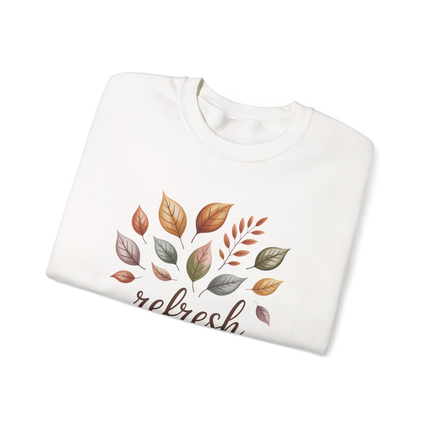 Fall Refresh Crewneck Sweatshirt | Autumn Leaves Pullover | Cozy Sand Sweatshirt | Fall Aesthetic Sweater | Thanksgiving Outfit