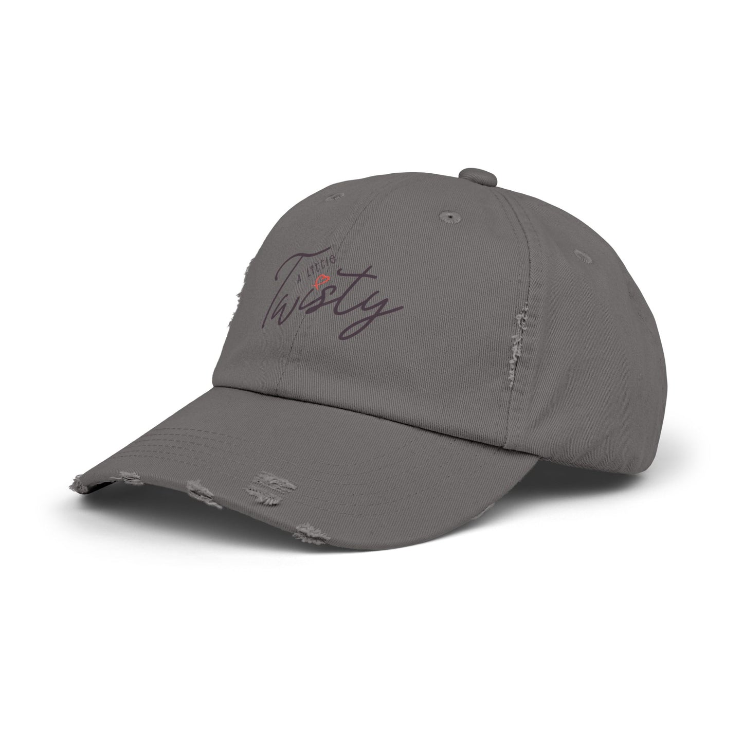 “A Little Twisty” Distressed Hat | Vintage-Style Cotton Twill Cap | Adjustable Baseball Hat | Casual Unstructured 6-Panel Cap