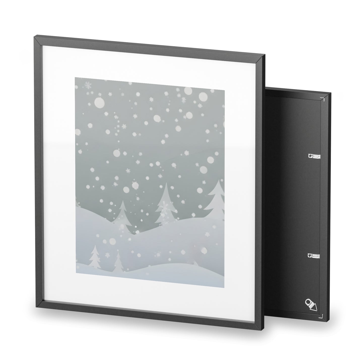 Winter Snowfall Framed Poster — Matte Holiday Wall Art