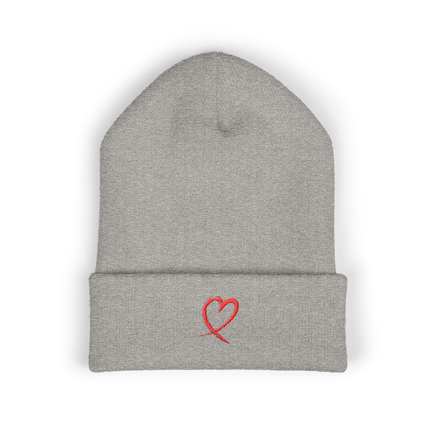 "A Little Twisty" Heart Embroidered Classic Cuffed Beanie