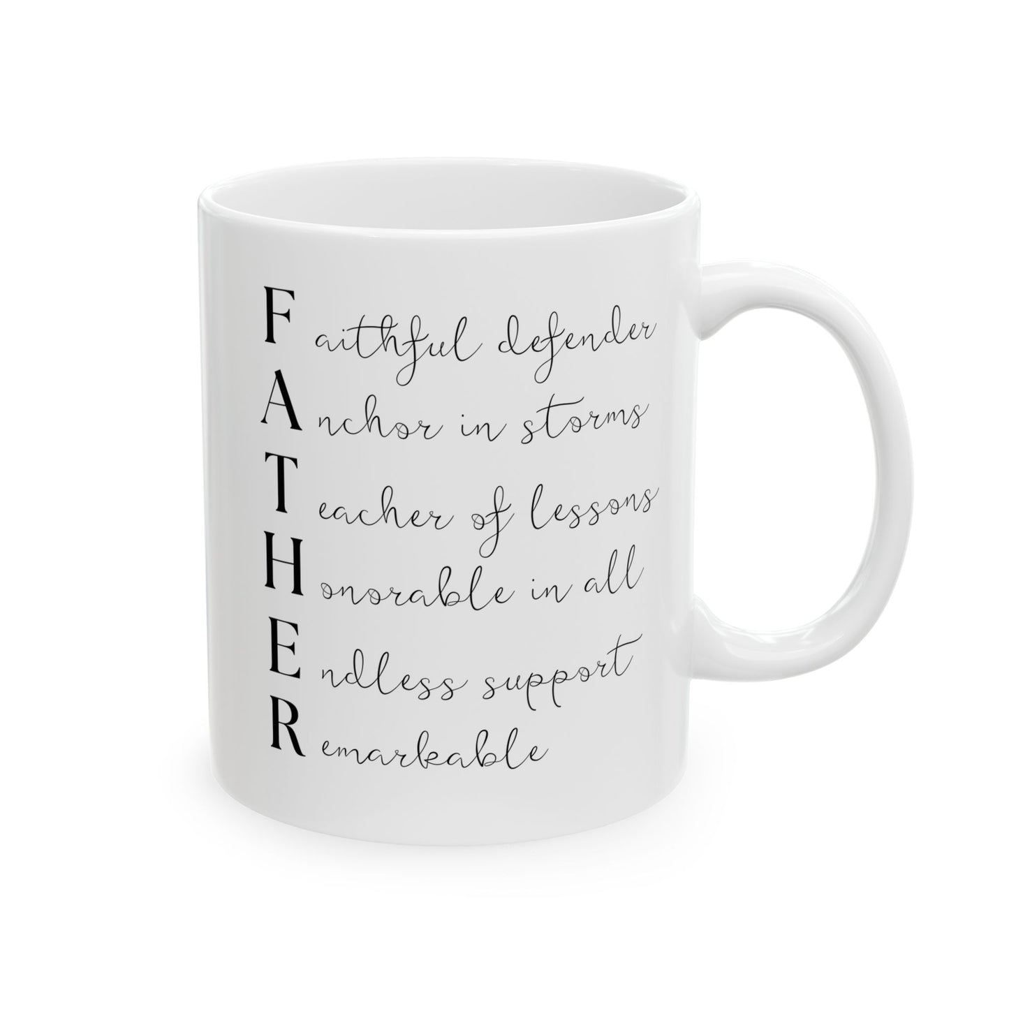 Acrostic Father Mug, Meaningful Dad Gift, Father's Day Coffee Mug