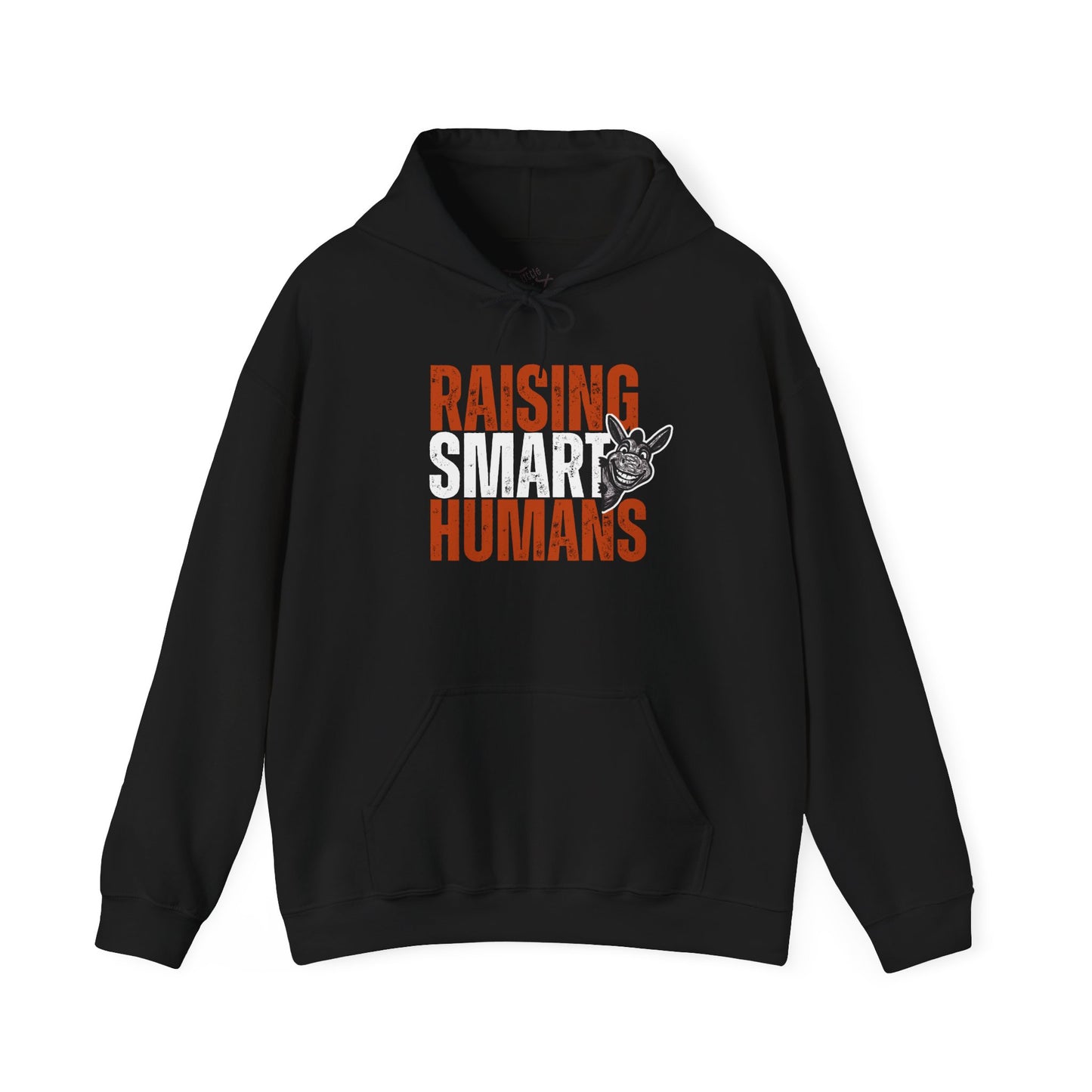 Raising Smart Humans Hoodie | Funny Parenting “Smart Ass” Donkey Sweatshirt | Unisex Cozy Hoodie | Mom Dad Teacher Sarcastic Gift, Optional Personalization