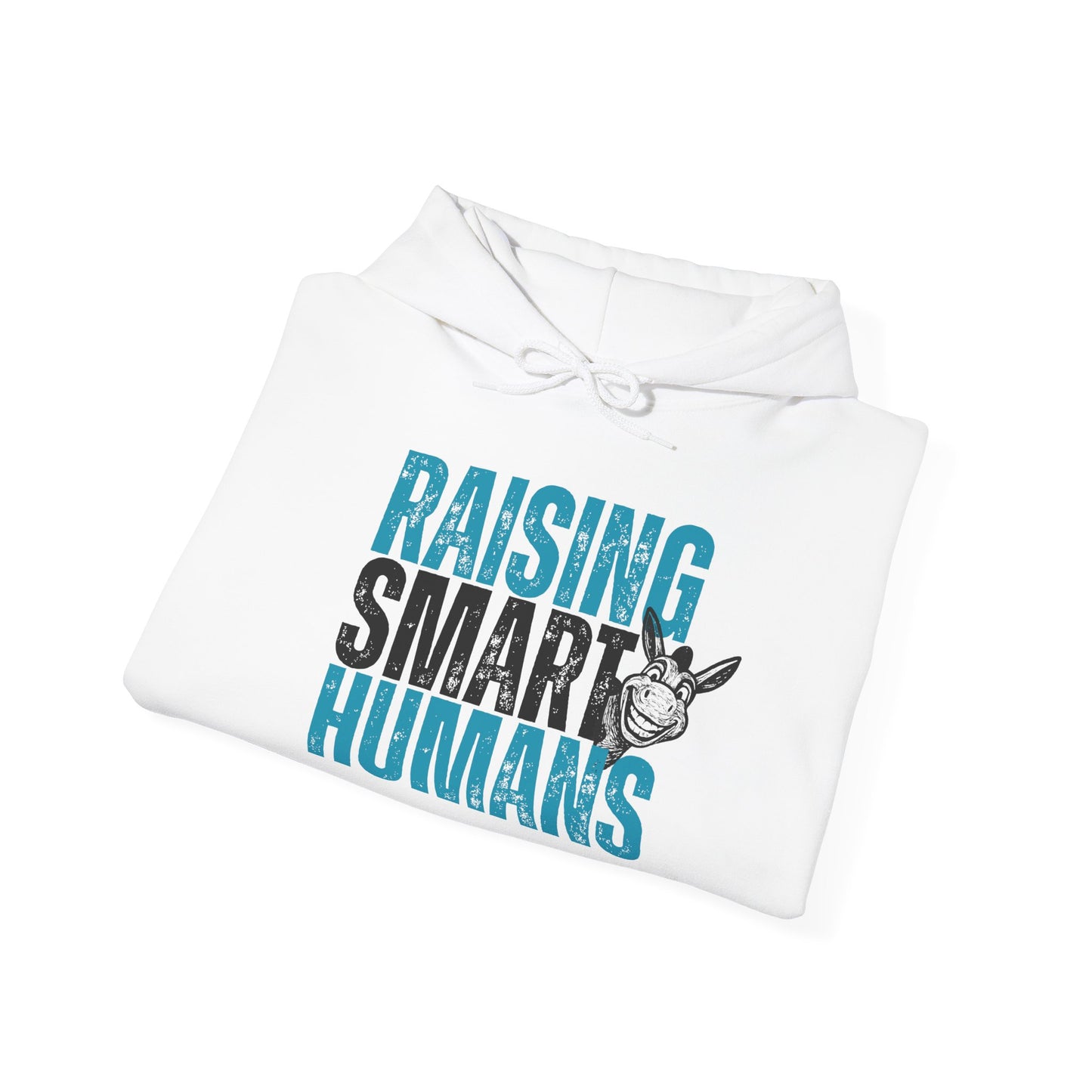 Raising Smart Humans Hoodie | Funny Parenting “Smart Ass” Donkey Sweatshirt | Unisex Cozy Hoodie | Mom Dad Teacher Sarcastic Gift, Optional Personalization