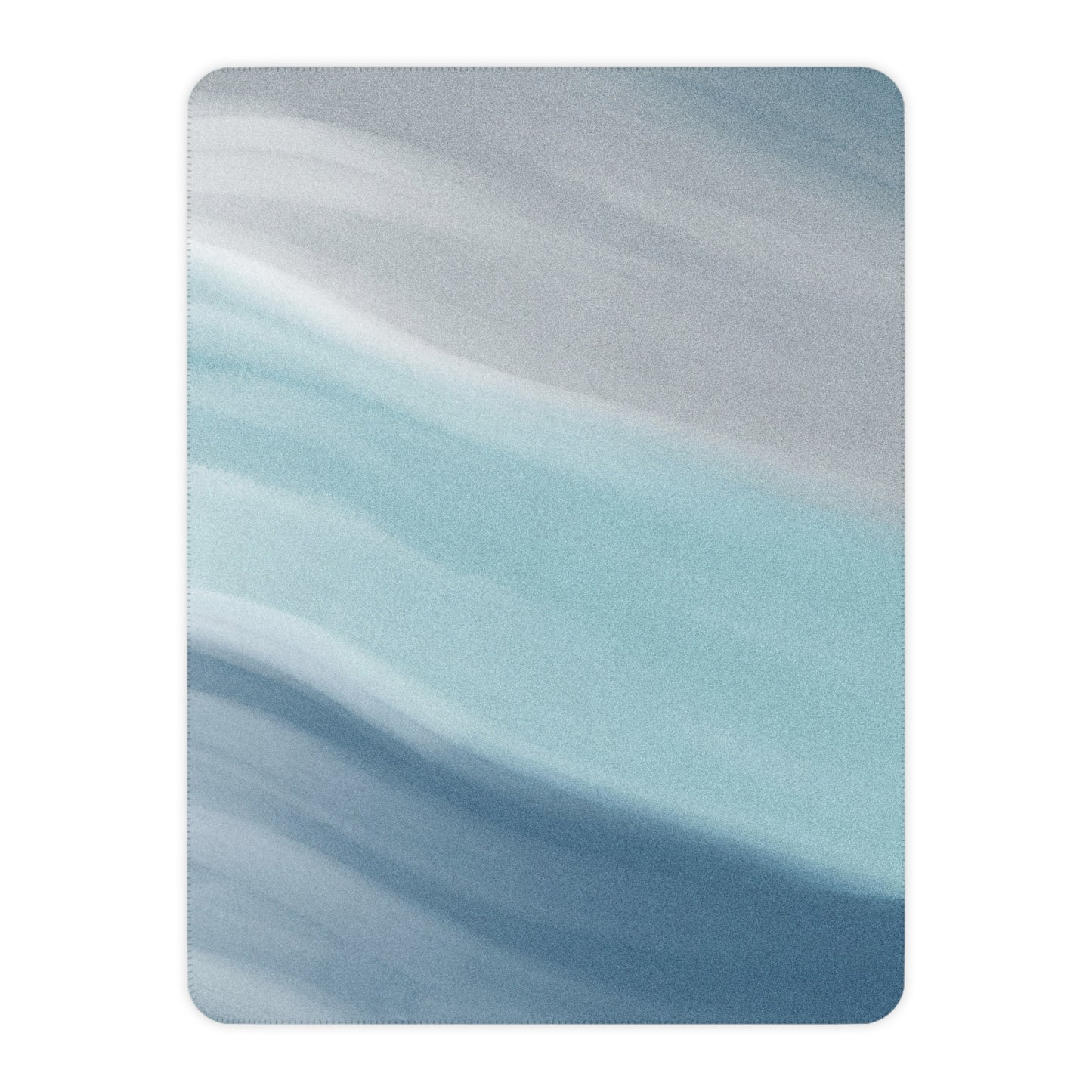 Cozy Blue & Grey Sherpa Throw Blanket – Soft Reversible Plush Fleece, Abstract Ocean Wave Decor, Warm Sofa & Bed Blanket, Modern Minimalist Home Gift