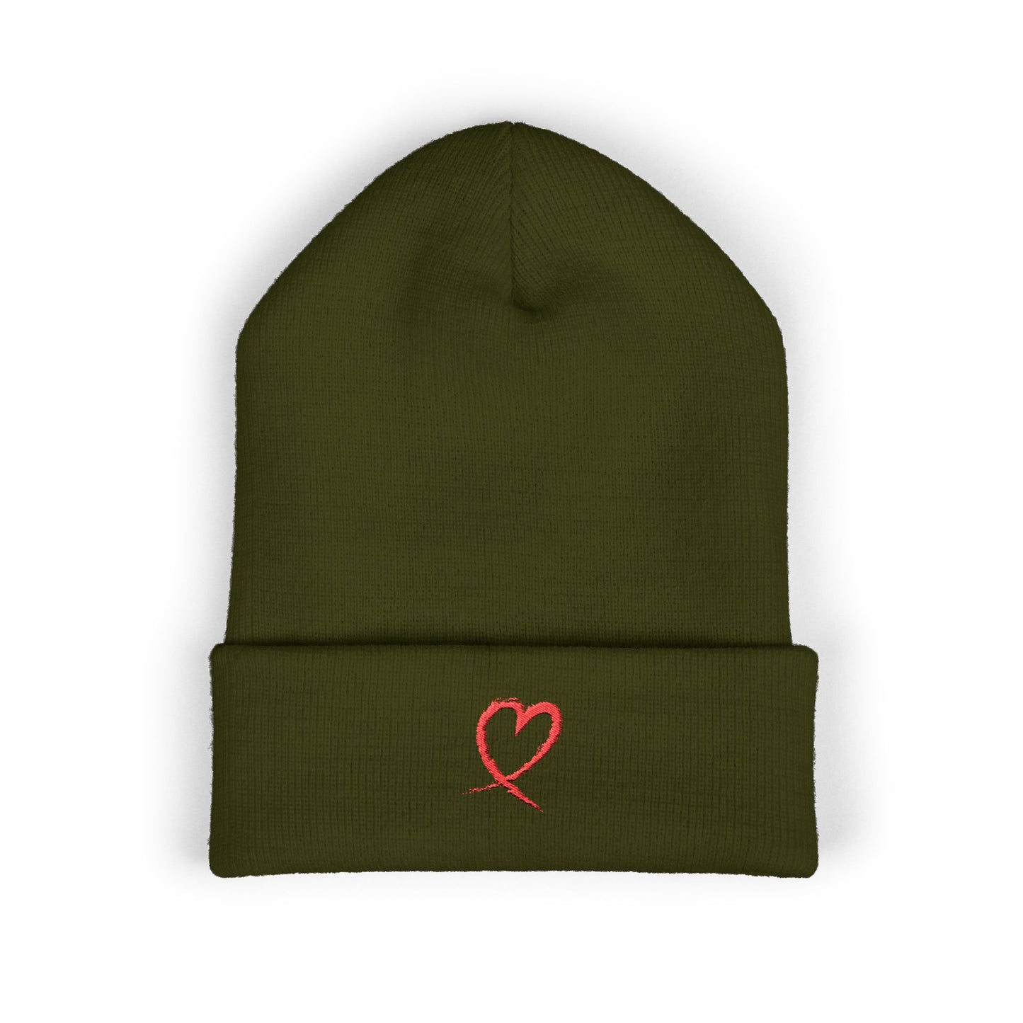 "A Little Twisty" Heart Embroidered Classic Cuffed Beanie