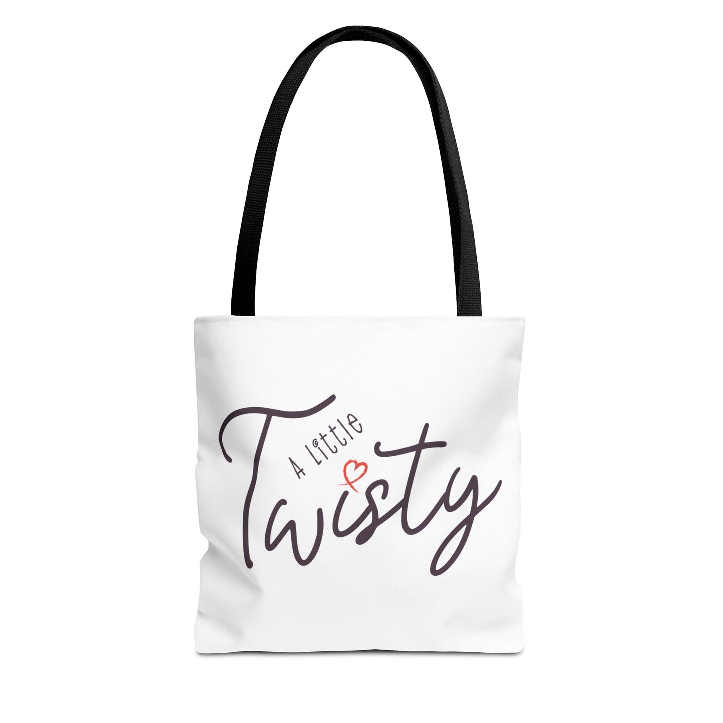 "A Little Twisty" Tote Bag – Cute Minimalist Graphic Tote, Reusable Shopping Bag, Aesthetic Casual Shoulder Bag, Durable Polyester Tote Gift for Her
