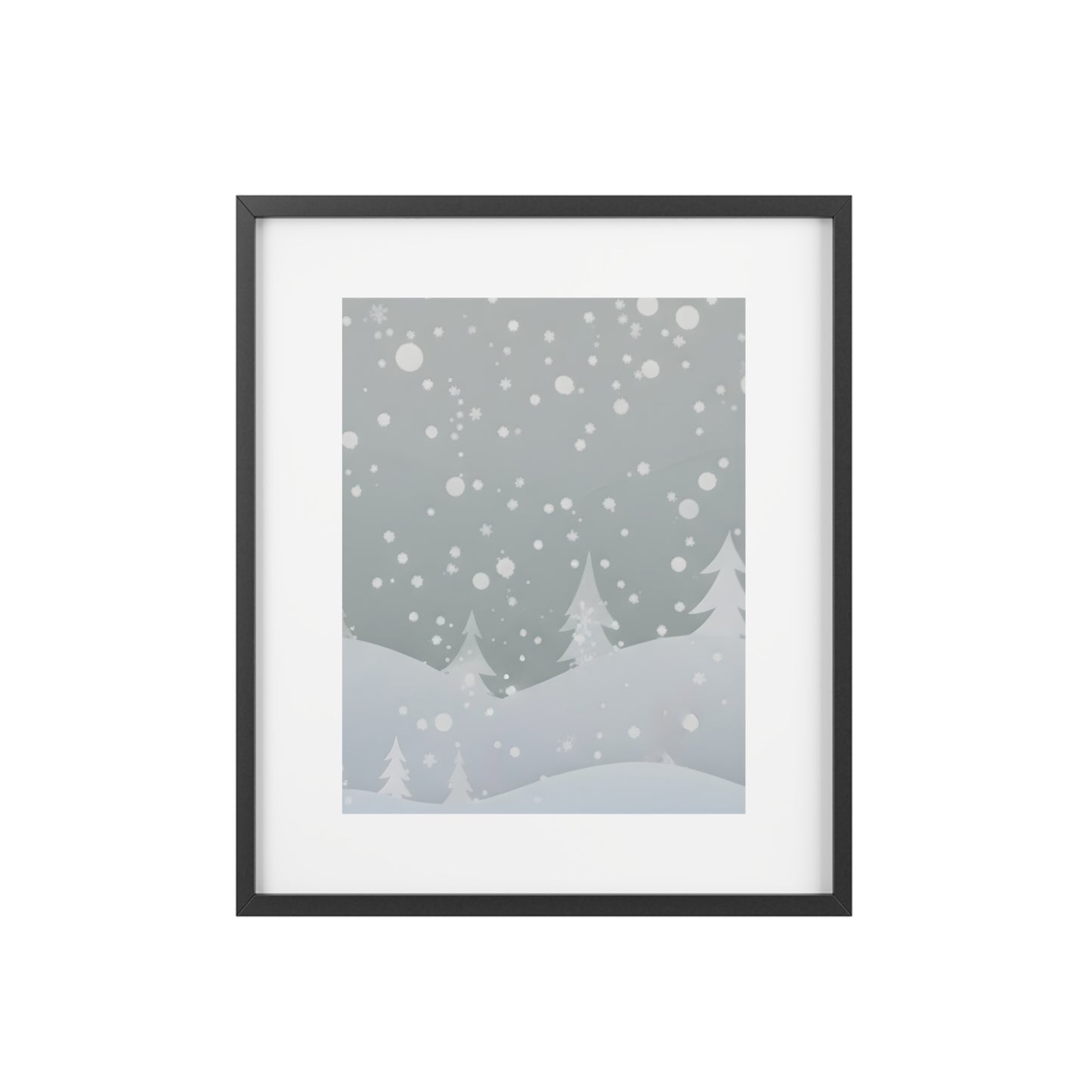 Winter Snowfall Framed Poster — Matte Holiday Wall Art