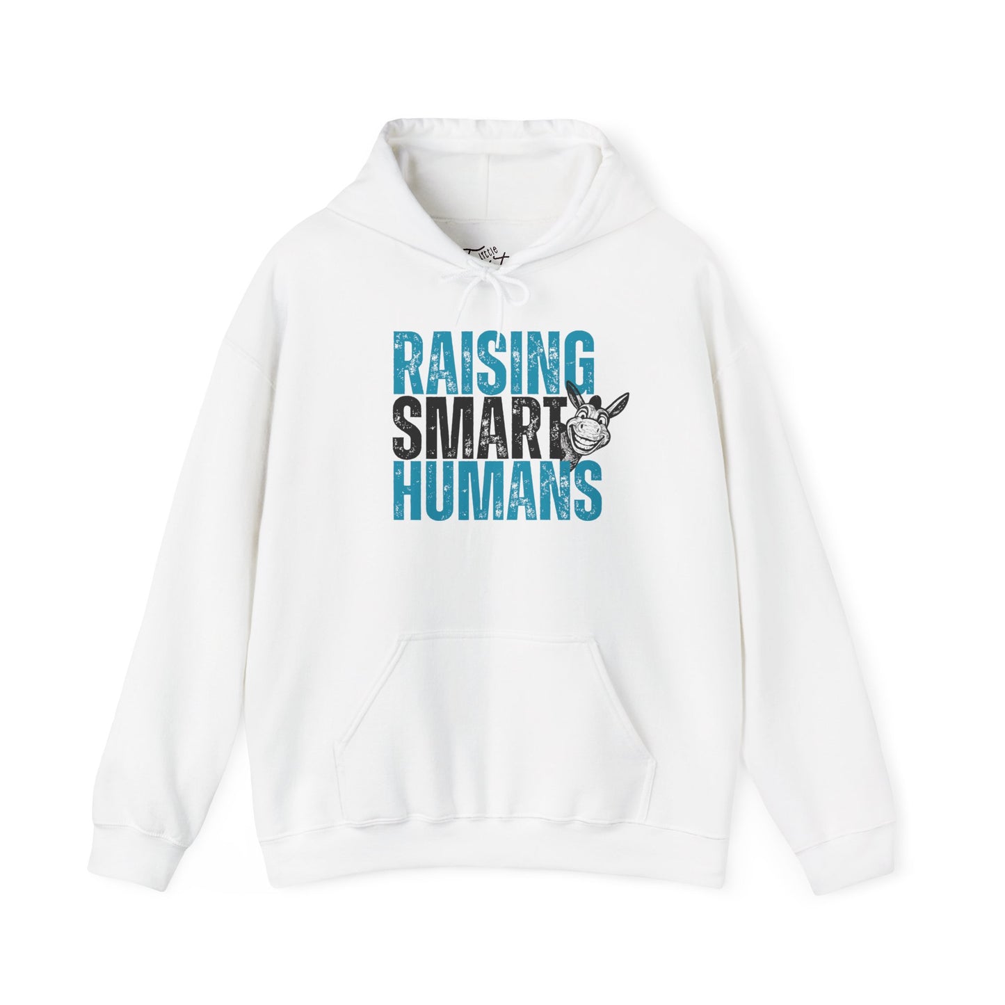 Raising Smart Humans Hoodie | Funny Parenting “Smart Ass” Donkey Sweatshirt | Unisex Cozy Hoodie | Mom Dad Teacher Sarcastic Gift, Optional Personalization