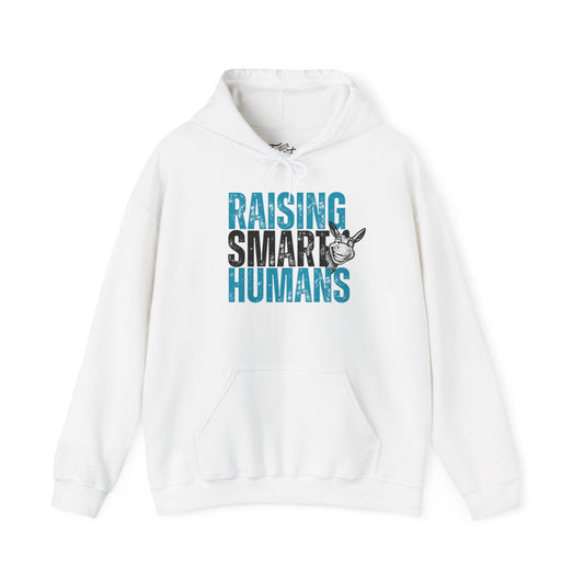 Raising Smart Humans Hoodie | Funny Parenting “Smart Ass” Donkey Sweatshirt | Unisex Cozy Hoodie | Mom Dad Teacher Sarcastic Gift, Optional Personalization