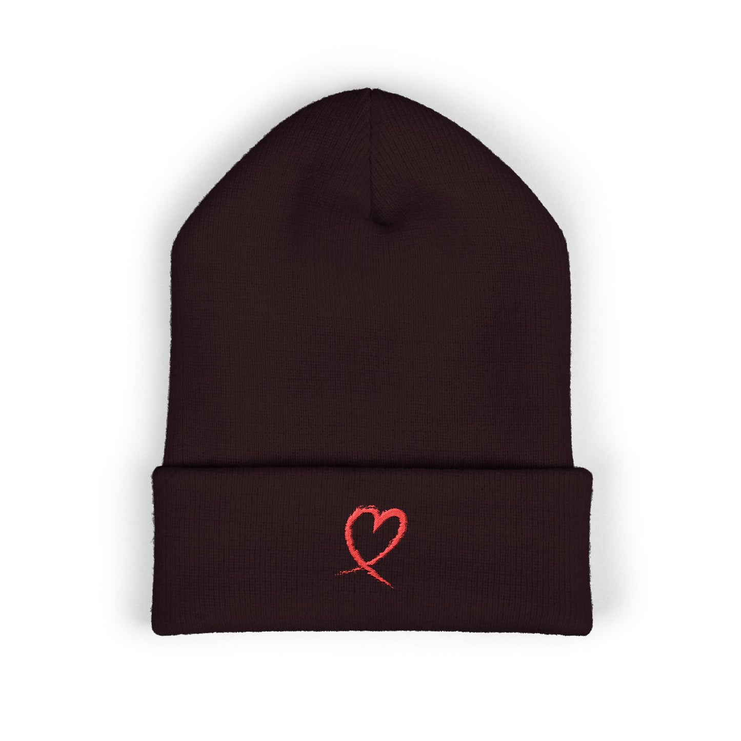 "A Little Twisty" Heart Embroidered Classic Cuffed Beanie