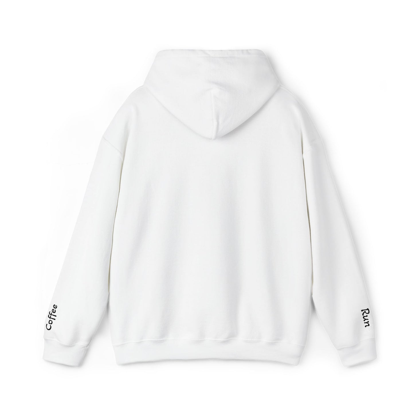 Embroidered Coffee Run Hoodie – Cozy Cotton Blend Sweatshirt, Minimalist Coffee Lover Gift, Running & Caffeine Sweatshirt, Unisex Pullover Hoodie