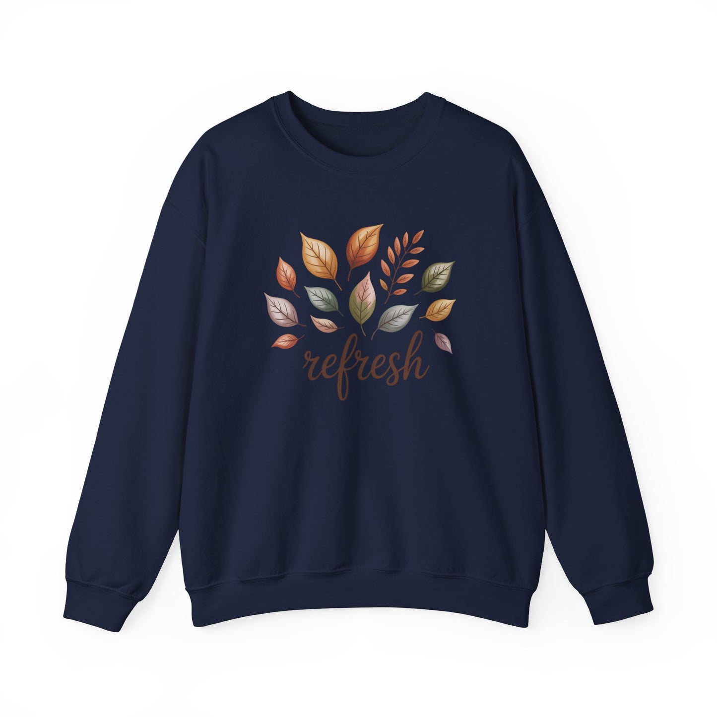 Fall Refresh Crewneck Sweatshirt | Autumn Leaves Pullover | Cozy Sand Sweatshirt | Fall Aesthetic Sweater | Thanksgiving Outfit