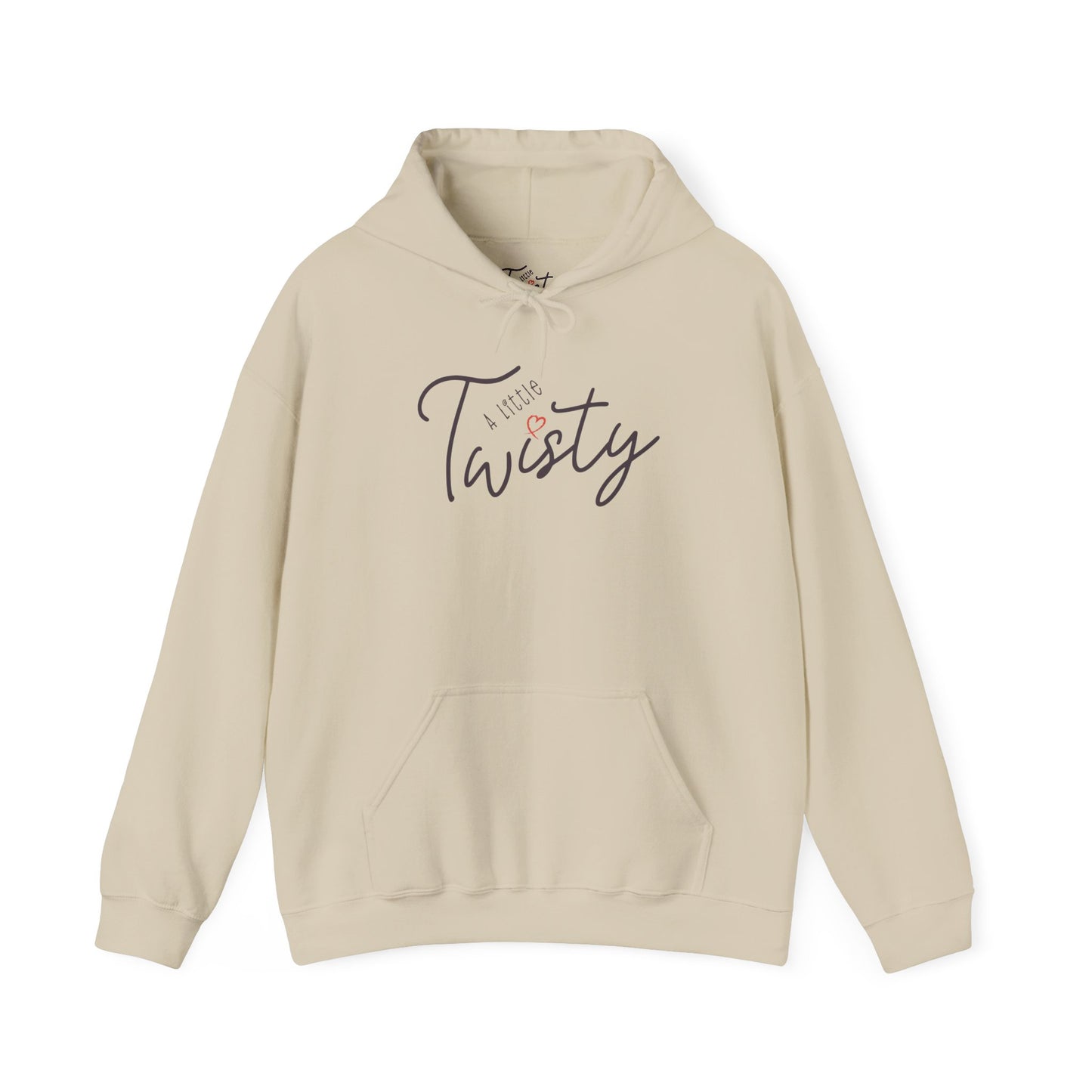 "A Little Twisty" Hoodie – Minimalist Graphic Hooded Sweatshirt, Cozy Unisex Pullover with Pocket, Funny Quote Hoodie, Aesthetic White Hoodie Gift