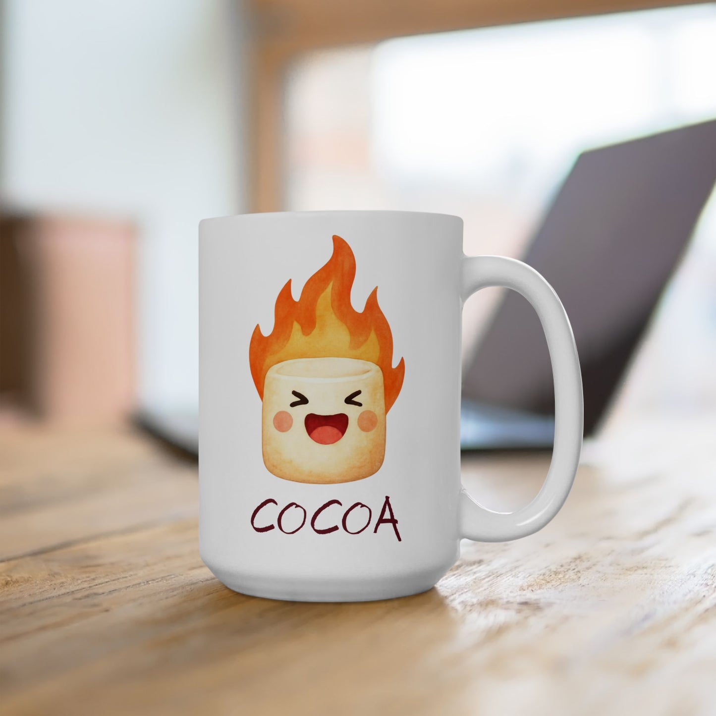 Burning Marshmallow Cocoa Mug – Cute Funny Hot Chocolate Cup