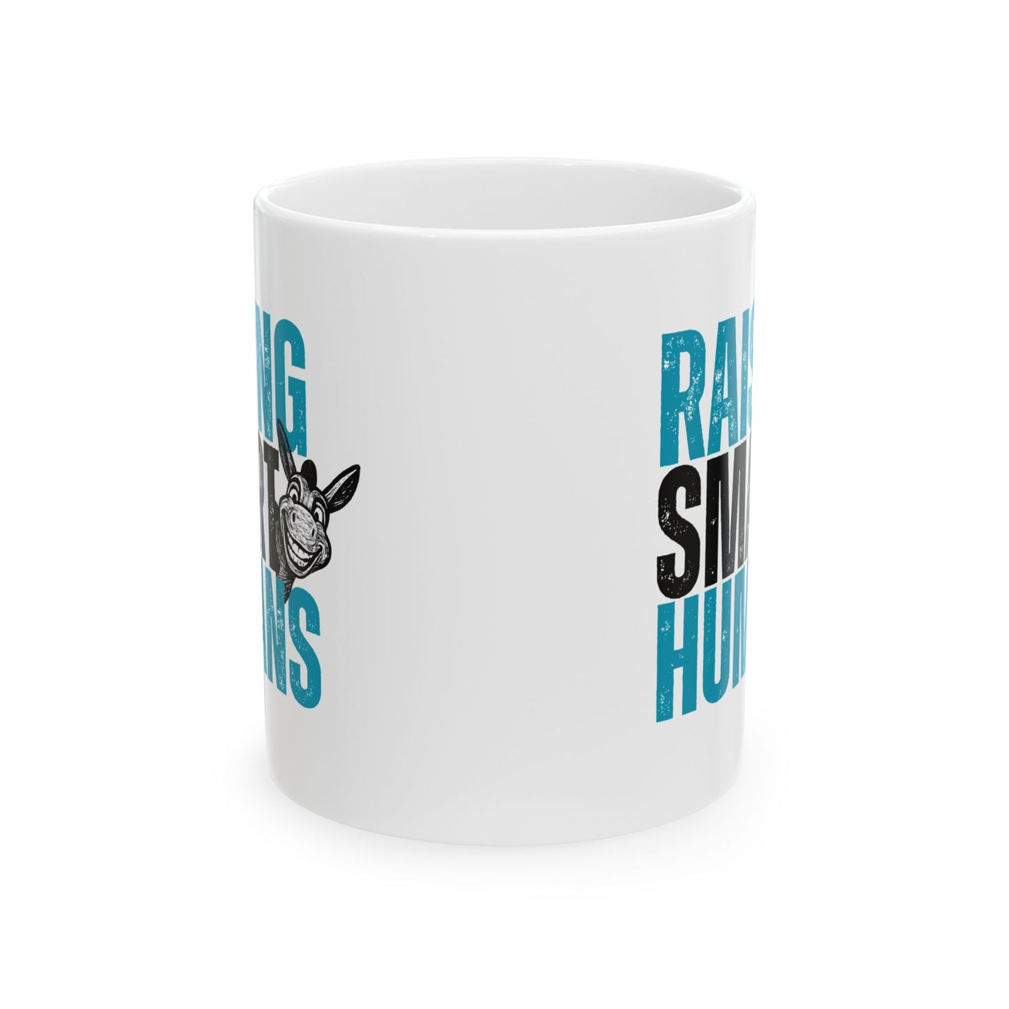 Raising Smart Humans Funny Parenting Mug | Donkey “Smart Ass” Humor Cup | Sarcastic Parent Gift | Dishwasher & Microwave Safe Mug