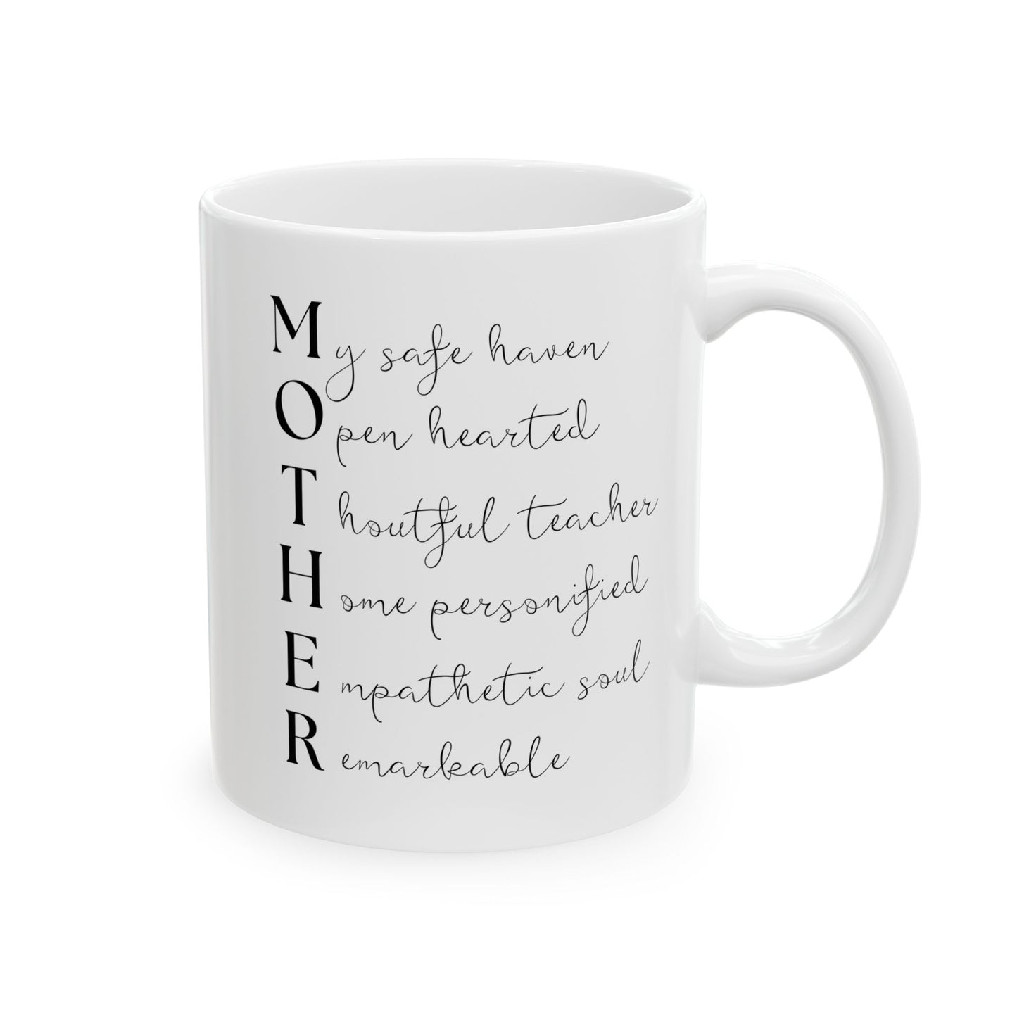 MOTHER Acrostic Mug – Heartfelt Mom Gift, Meaningful Mother’s Day Coffee Cup