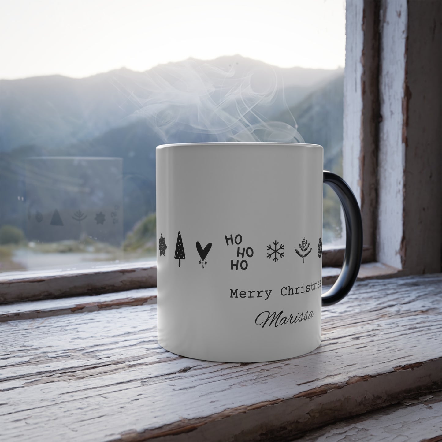 Personalized Color-Changing Christmas Mug — Custom Name Heat Reveal Coffee Cup | 11oz Holiday Gift for Her, Him, or Secret Santa