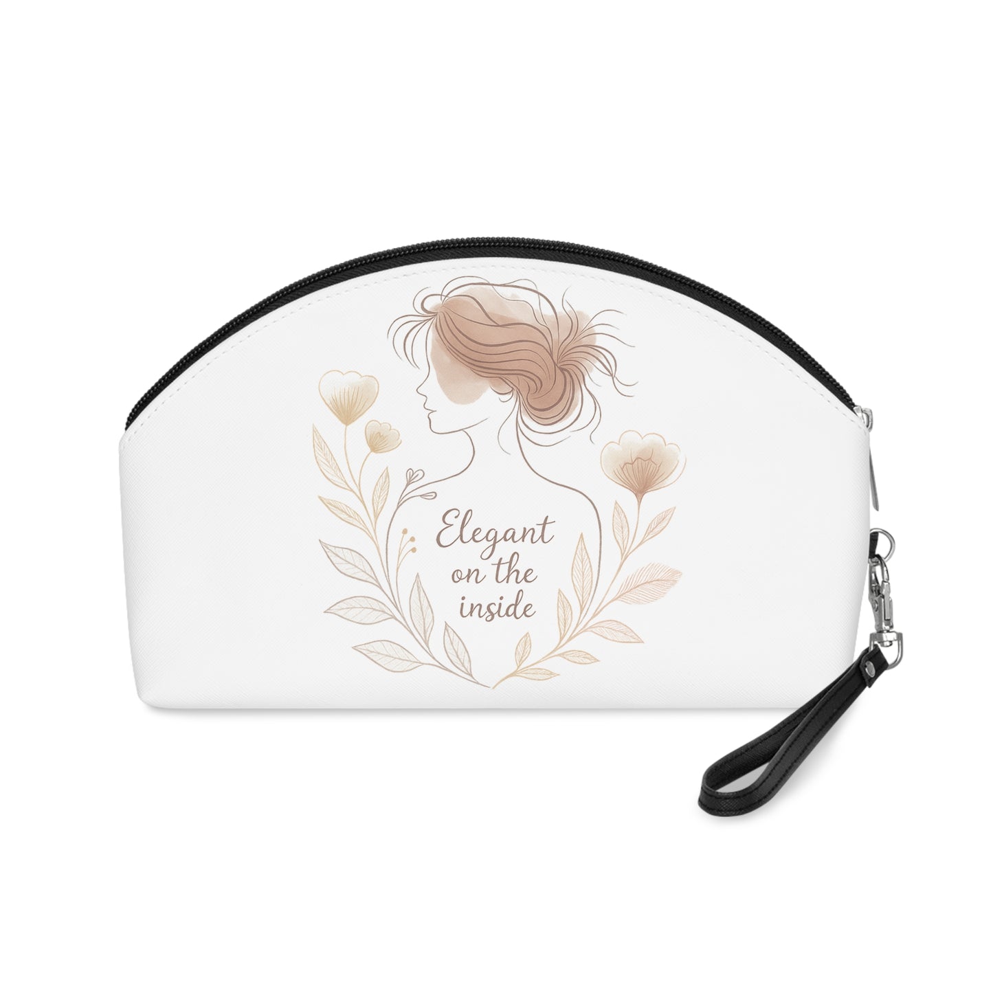 Personalized Makeup Bag for Women – “Elegant on the Inside” Cosmetic Bag, Custom Name PU Leather Pouch, Luxury Gift for Her, Bridesmaid Gift Idea