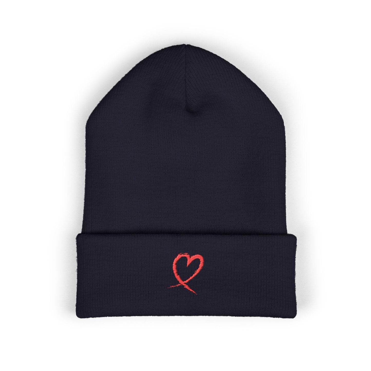 "A Little Twisty" Heart Embroidered Classic Cuffed Beanie