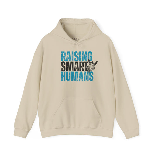 Raising Smart Humans Hoodie | Funny Parenting “Smart Ass” Donkey Sweatshirt | Unisex Cozy Hoodie | Mom Dad Teacher Sarcastic Gift, Optional Personalization
