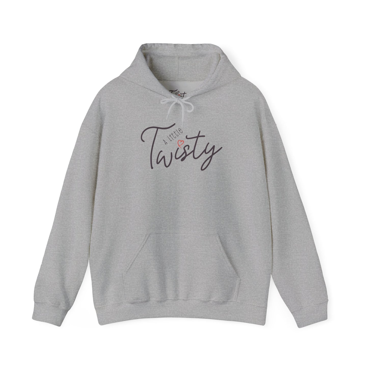 "A Little Twisty" Hoodie – Minimalist Graphic Hooded Sweatshirt, Cozy Unisex Pullover with Pocket, Funny Quote Hoodie, Aesthetic White Hoodie Gift