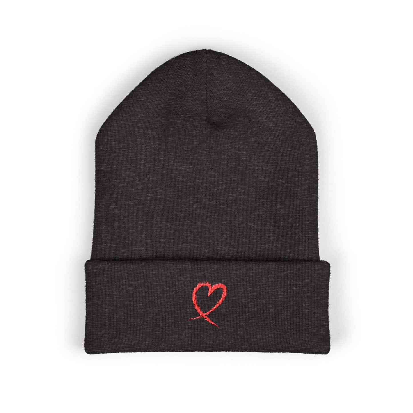 "A Little Twisty" Heart Embroidered Classic Cuffed Beanie