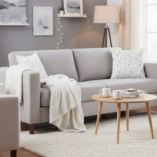 Snowflake Throw Pillow – Winter Decorative Cushion, Minimalist Christmas Pillow Cover, Cozy Holiday Home Décor, Double-Sided Print