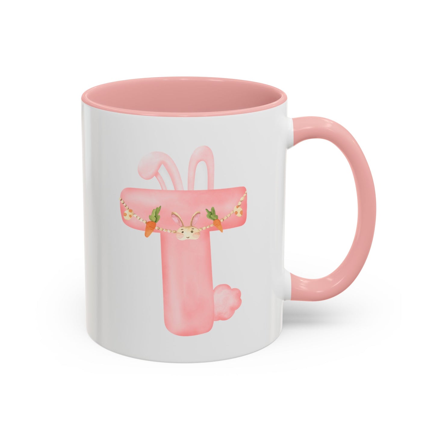 Personalized Easter Initial Mug – Bunny Letter Coffee Cup – Custom Spring Monogram Mug – Easter Gift for Kids, Girls, Mom – 11oz 15oz Ceramic