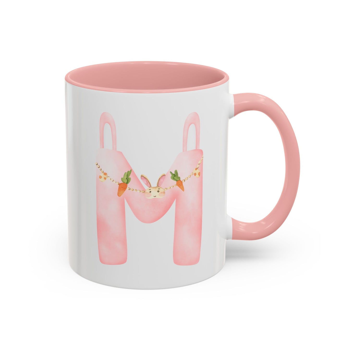 Personalized Easter Initial Mug – Bunny Letter Coffee Cup – Custom Spring Monogram Mug – Easter Gift for Kids, Girls, Mom – 11oz 15oz Ceramic