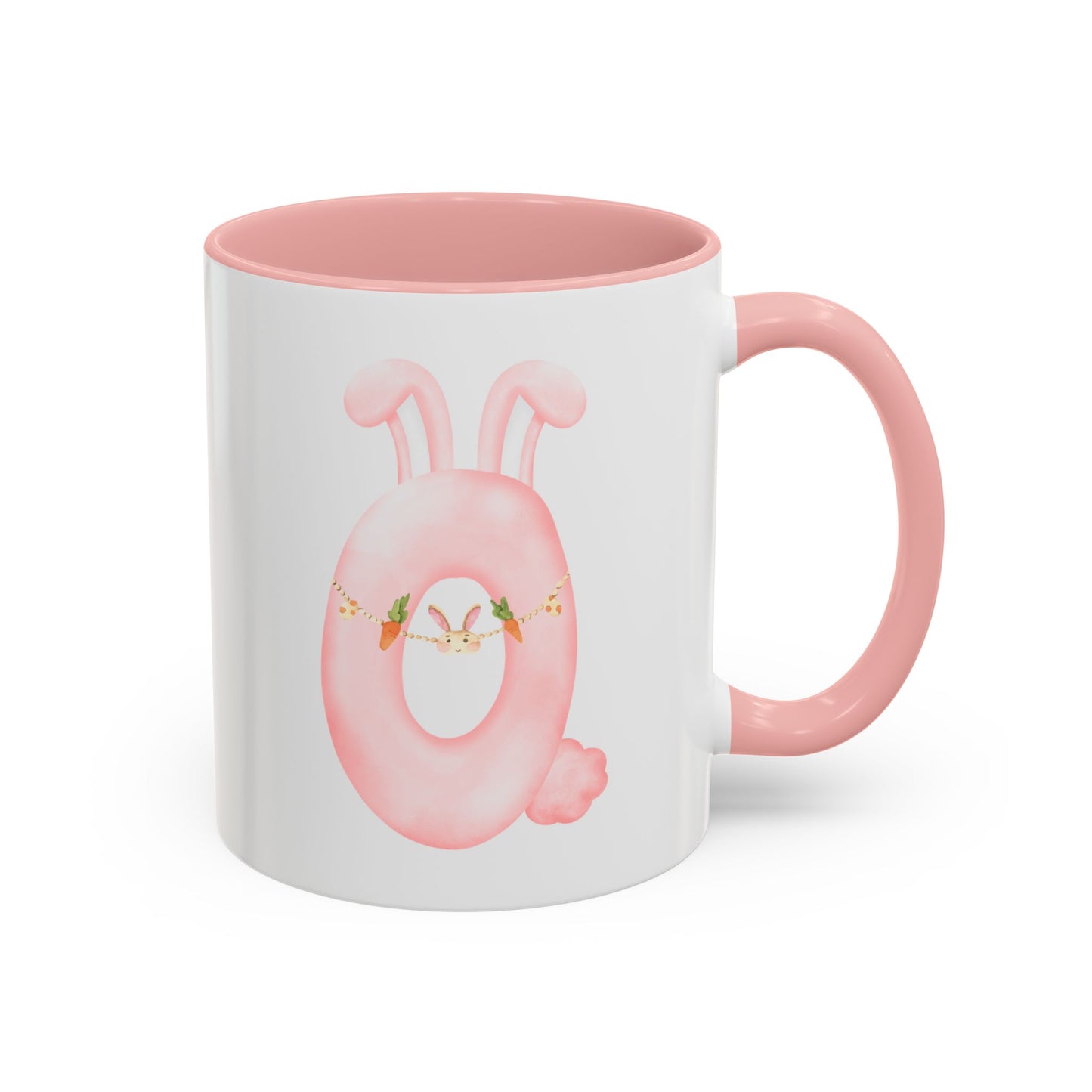 Personalized Easter Initial Mug – Bunny Letter Coffee Cup – Custom Spring Monogram Mug – Easter Gift for Kids, Girls, Mom – 11oz 15oz Ceramic