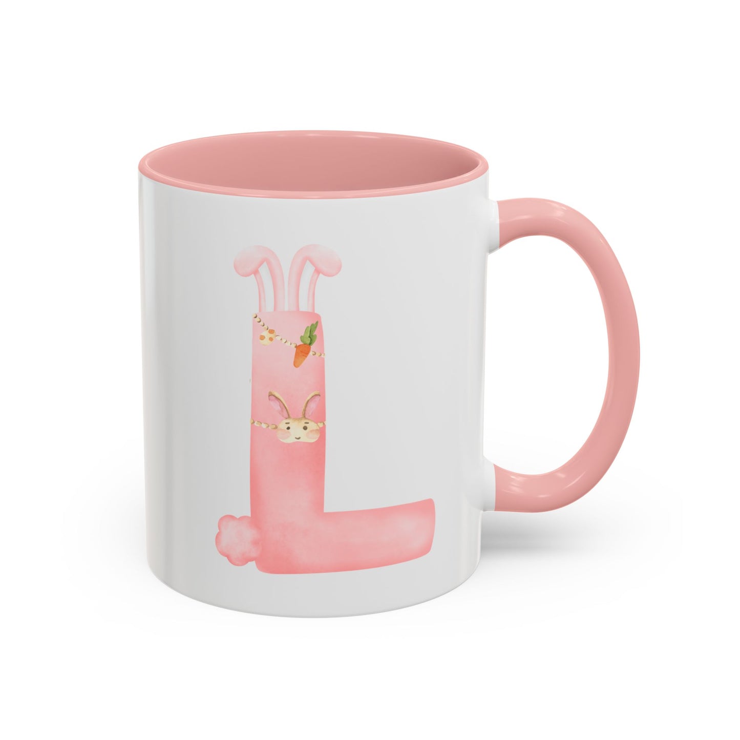 Personalized Easter Initial Mug – Bunny Letter Coffee Cup – Custom Spring Monogram Mug – Easter Gift for Kids, Girls, Mom – 11oz 15oz Ceramic