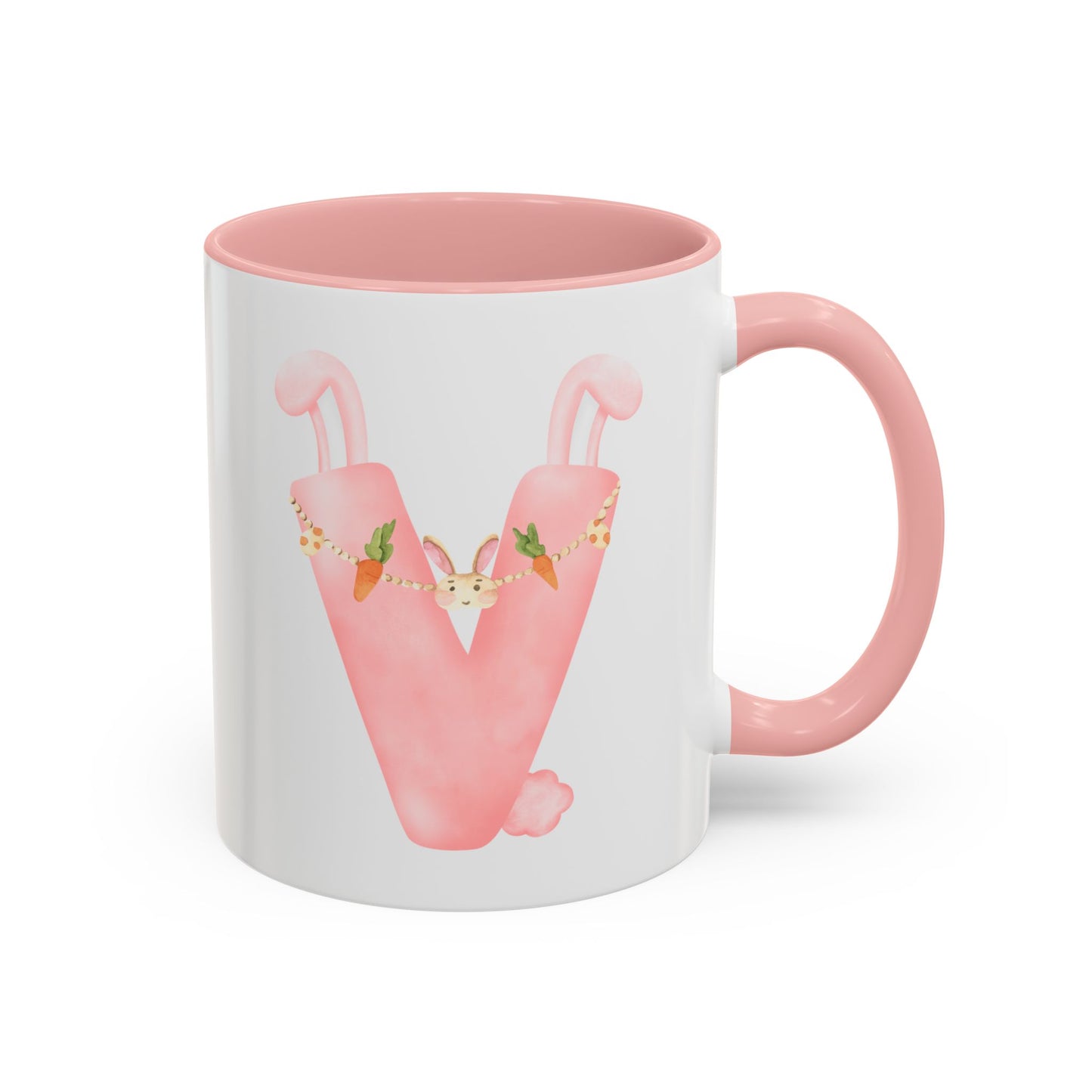 Personalized Easter Initial Mug – Bunny Letter Coffee Cup – Custom Spring Monogram Mug – Easter Gift for Kids, Girls, Mom – 11oz 15oz Ceramic