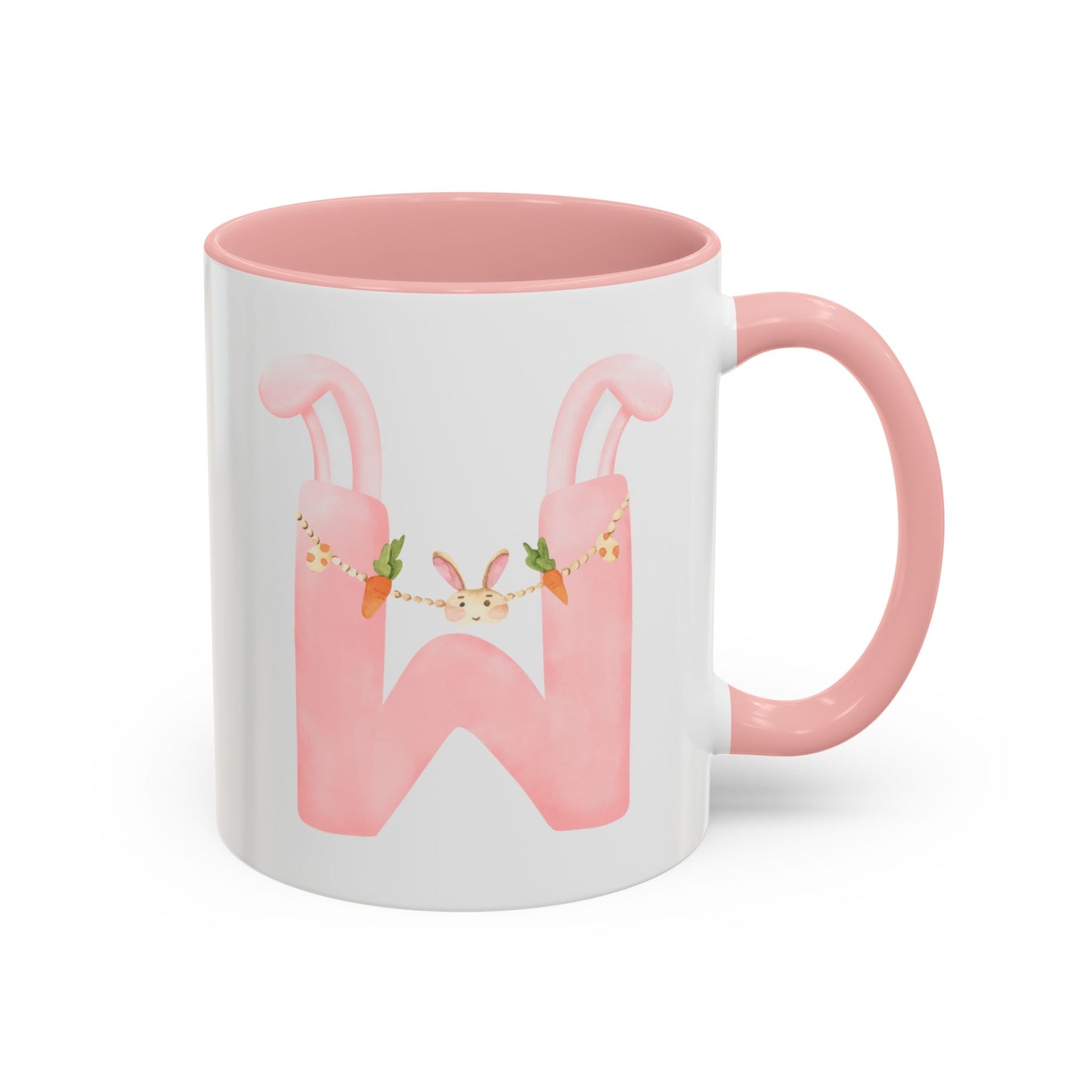 Personalized Easter Initial Mug – Bunny Letter Coffee Cup – Custom Spring Monogram Mug – Easter Gift for Kids, Girls, Mom – 11oz 15oz Ceramic