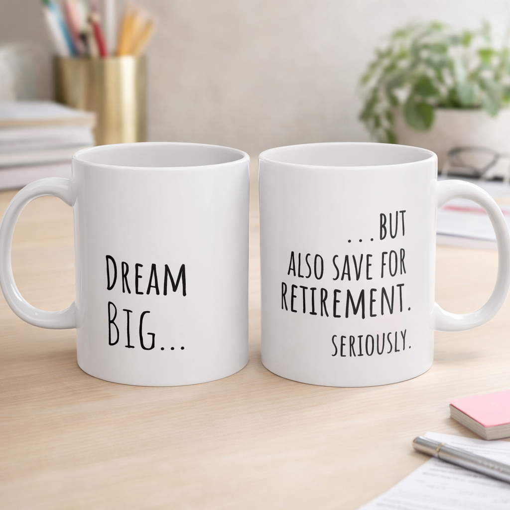 First Job Gift Mug, Funny Adulting Mug, Dream Big Quote, Minimalist Office Coffee Cup