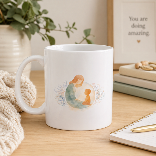 Autism Mom Mug, Neurodiversity Art Cup, Mother Child Love Gift, Sensory Support Coffee Mug