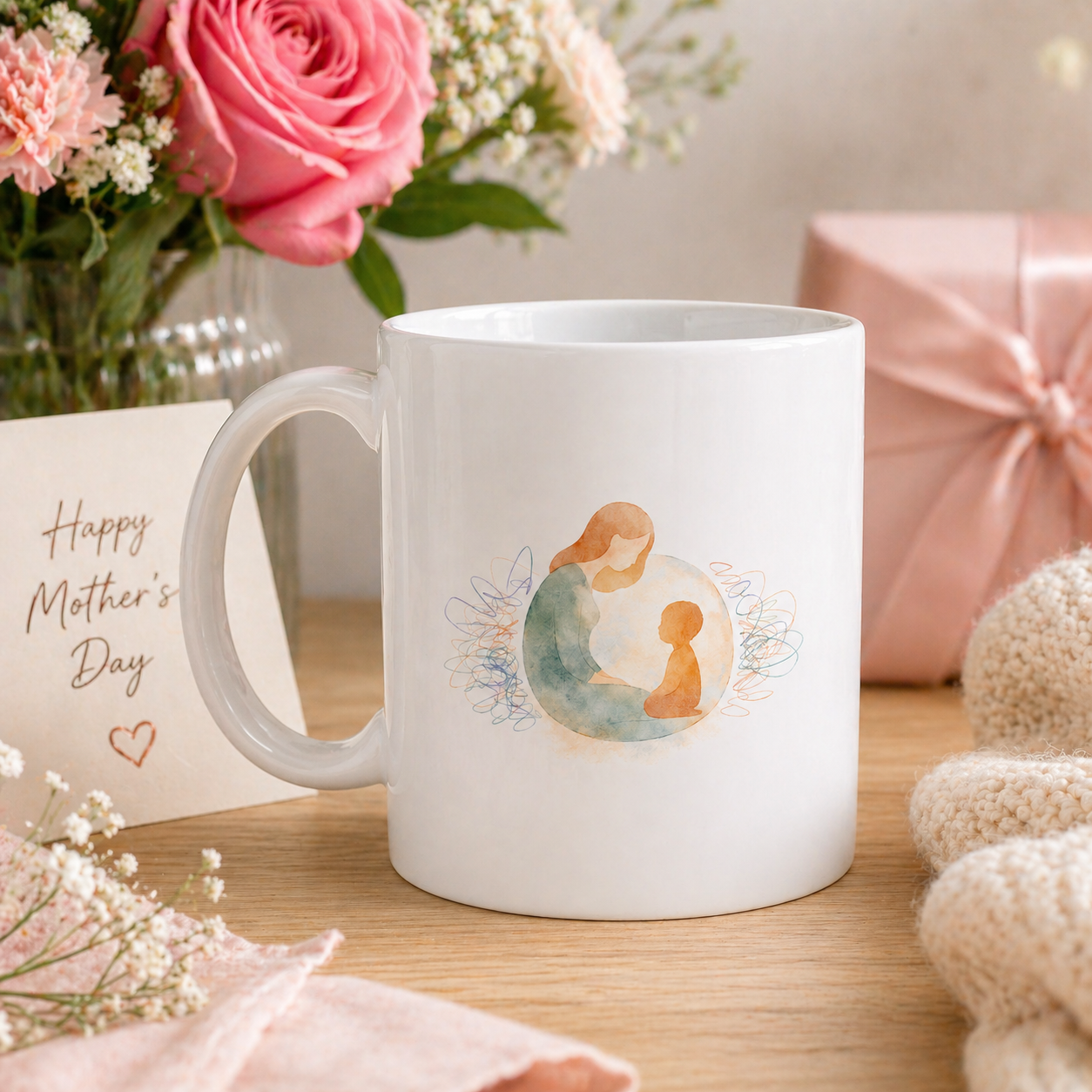 Autism Mom Mug, Neurodiversity Art Cup, Mother Child Love Gift, Sensory Support Coffee Mug