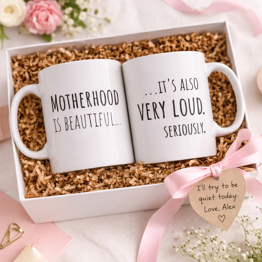 Overstimulated New Mom Mug, Motherhood Is Beautiful And Loud, Honest Postpartum Humor Gift