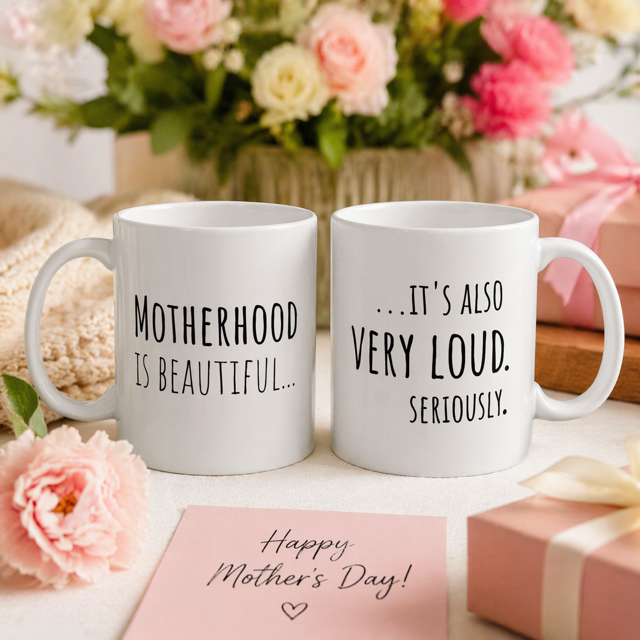 Overstimulated New Mom Mug, Motherhood Is Beautiful And Loud, Honest Postpartum Humor Gift
