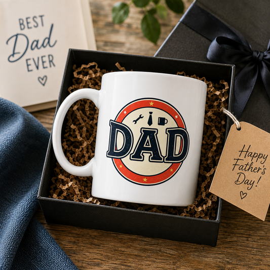 Vintage Dad Mug, Father’s Day Coffee Cup, Retro Americana Mug, Dad Office Mug