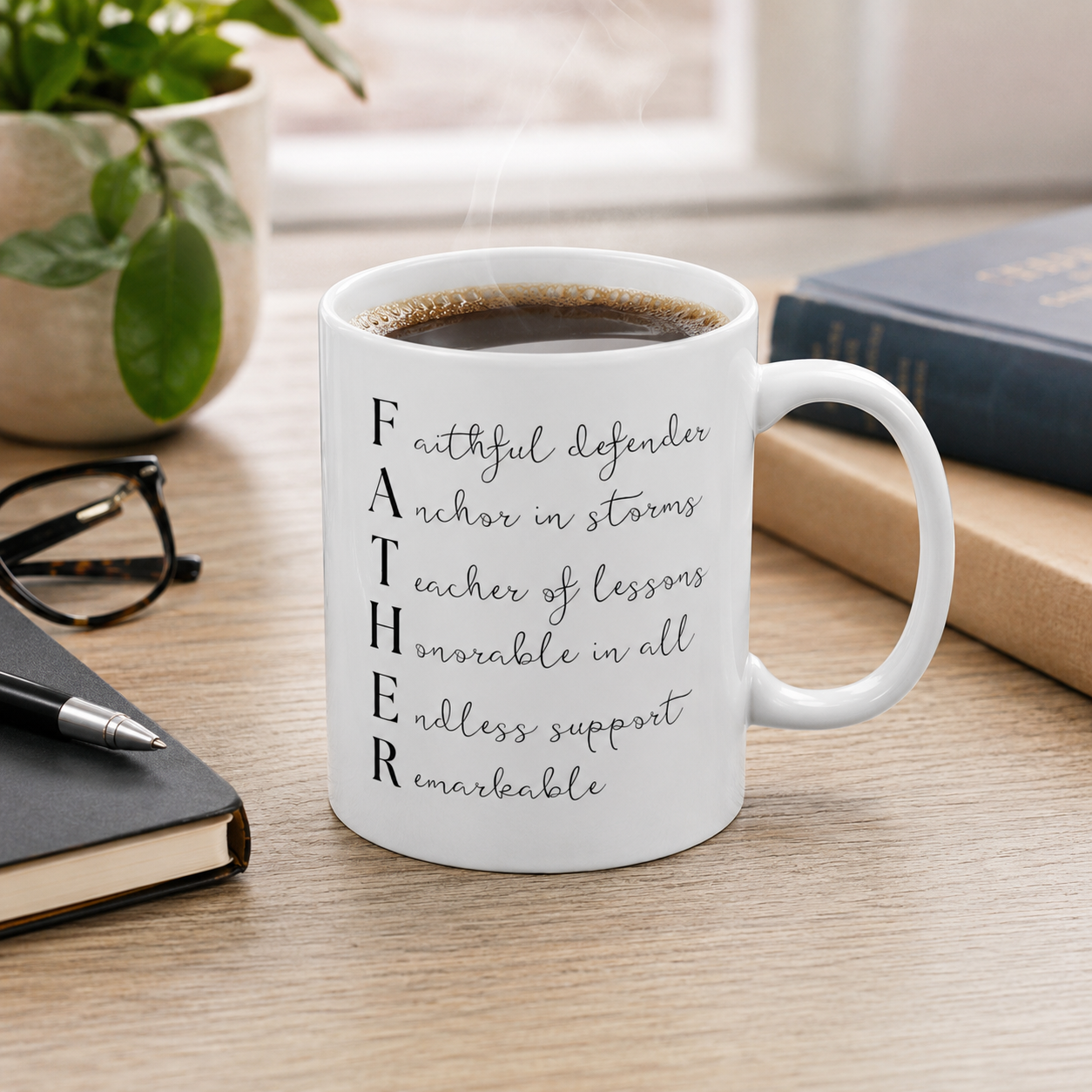 Acrostic Father Mug, Meaningful Dad Gift, Father's Day Coffee Mug