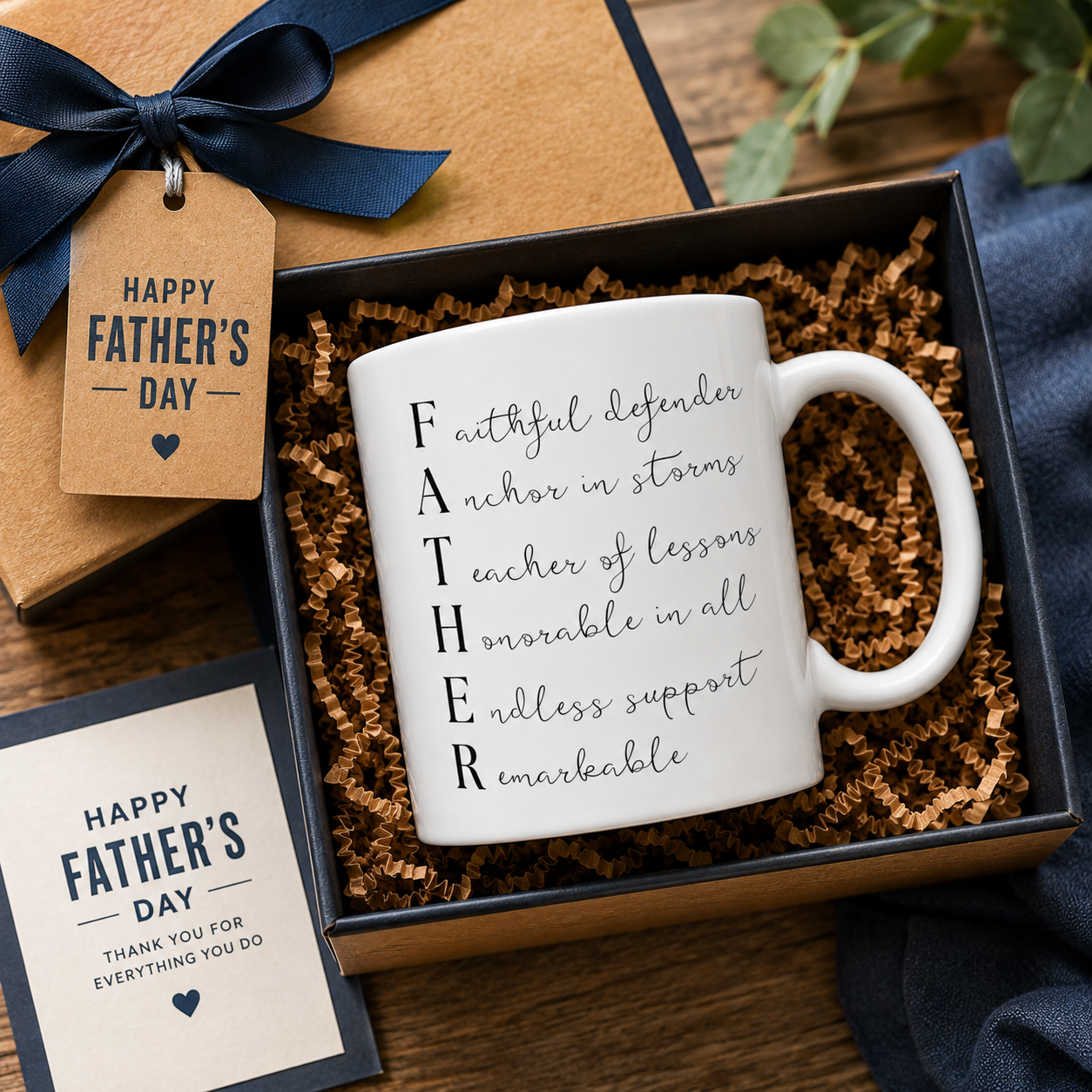 Acrostic Father Mug, Meaningful Dad Gift, Father's Day Coffee Mug
