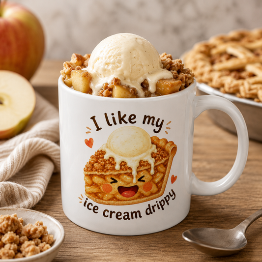 Apple Pie Mug, Pie Lover Gift, Cute Dessert Coffee Mug, Gift for Baker, Kawaii Foodie Mug