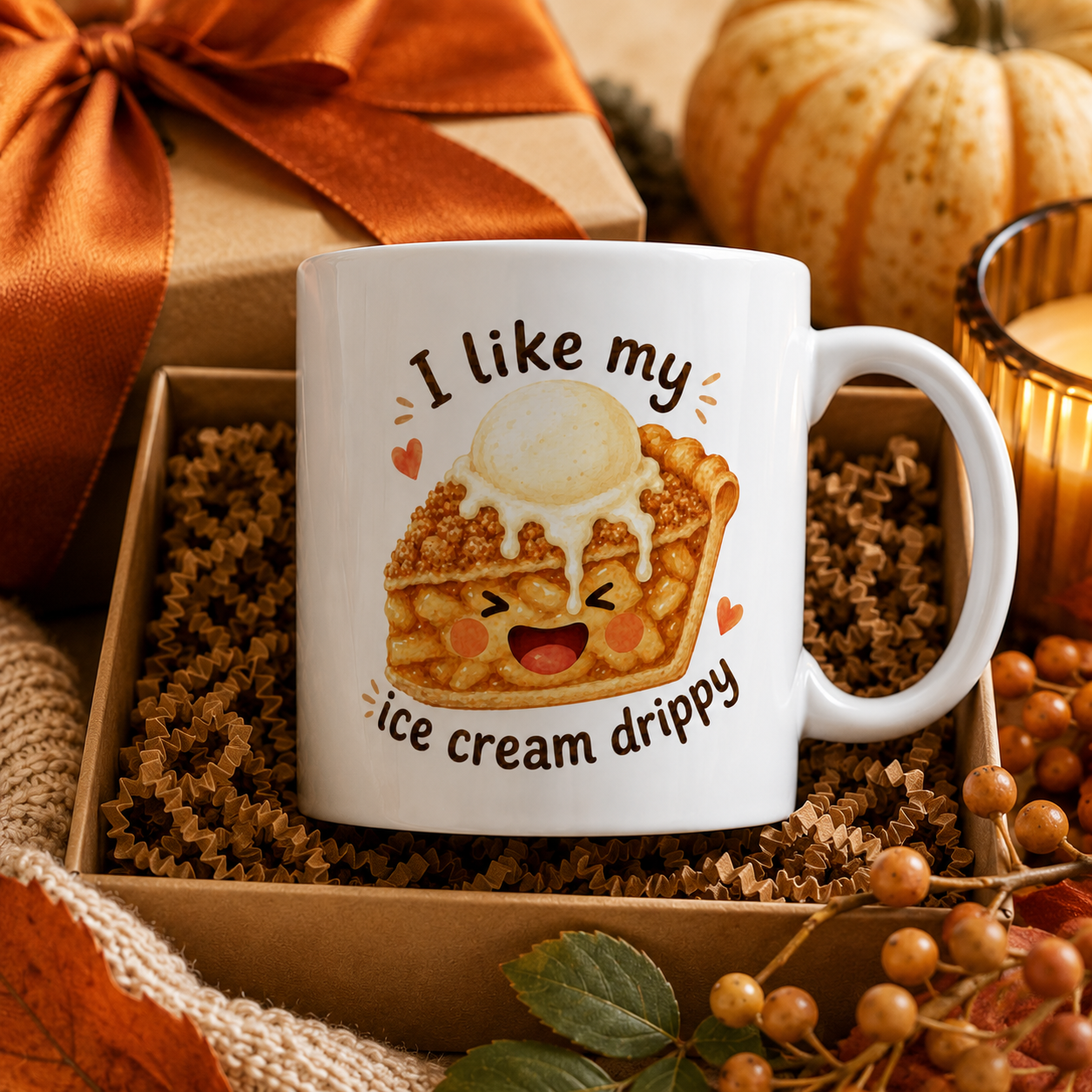 Apple Pie Mug, Pie Lover Gift, Cute Dessert Coffee Mug, Gift for Baker, Kawaii Foodie Mug